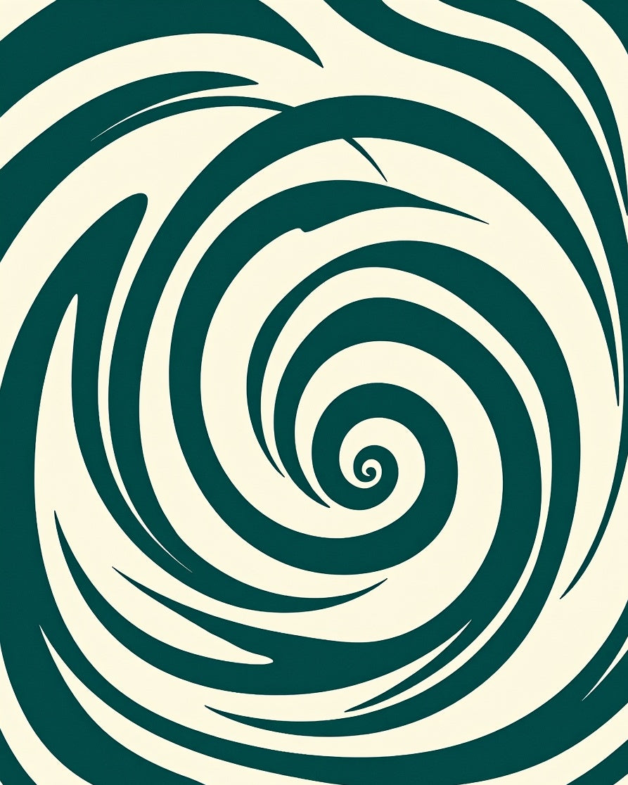 Teal Swirl Abstract Pattern Rug