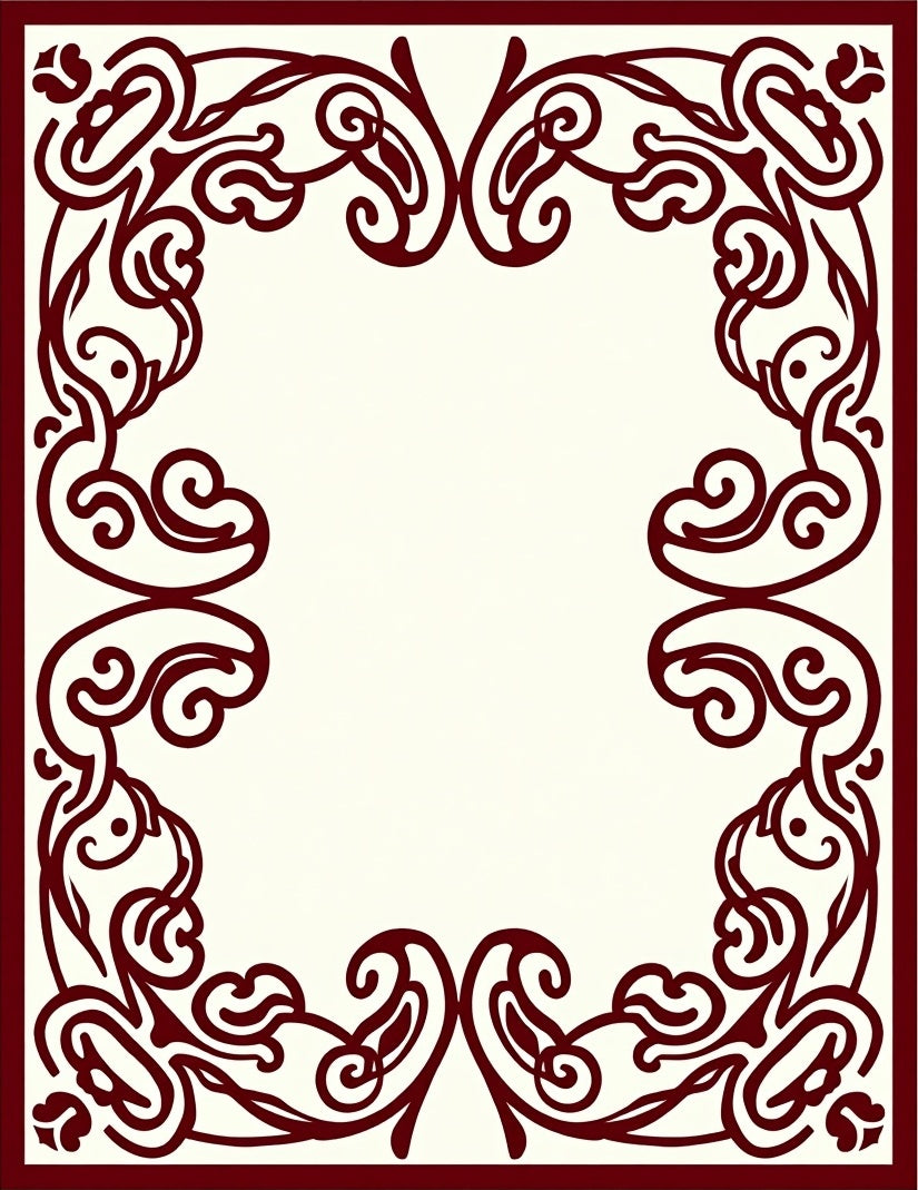 Elegant Scrollwork Vine Design Rug
