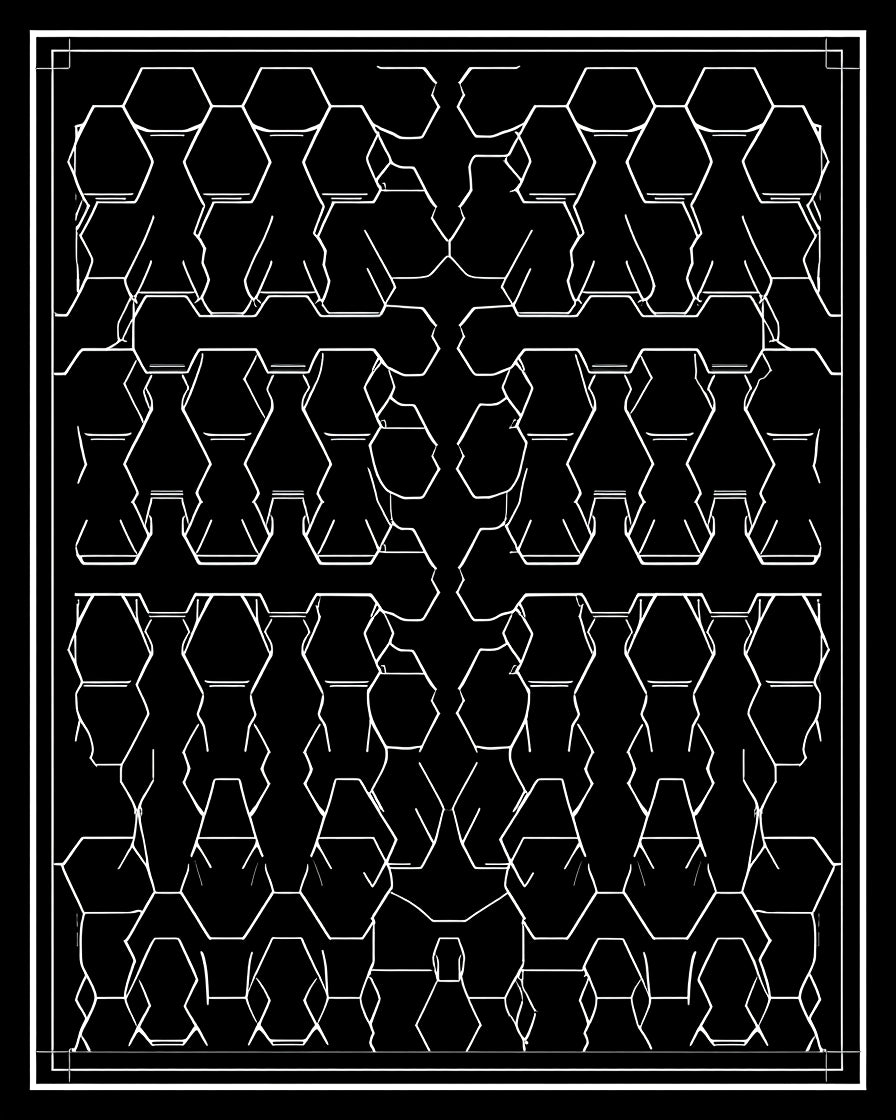 Black and White Geometric Hive Pattern Rug