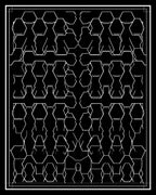 Black and White Geometric Hive Pattern Rug