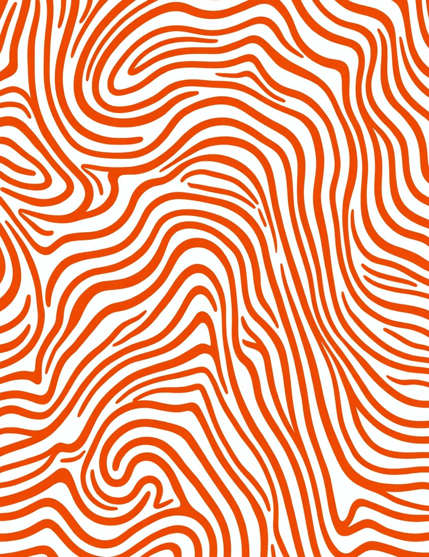 Abstract Orange Swirl Pattern Rug