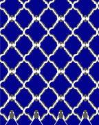 Blue Geometric Overlay Arch Pattern Rug