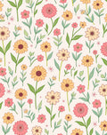 Whimsical Floral Pattern Print Rug