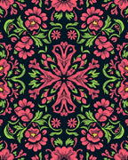 Vibrant Floral Mandala Pattern Rug