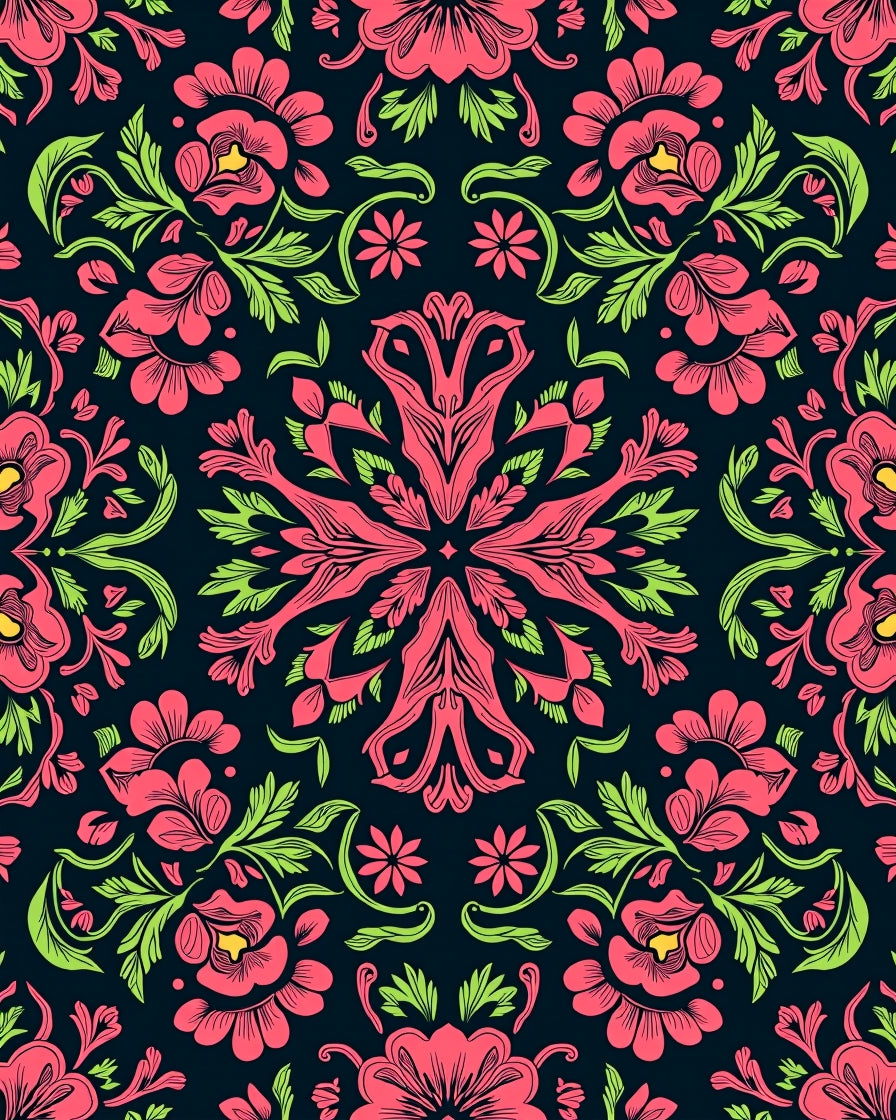 Vibrant Floral Mandala Pattern Rug