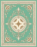 Ornate Floral Scrollwork medallion Rug