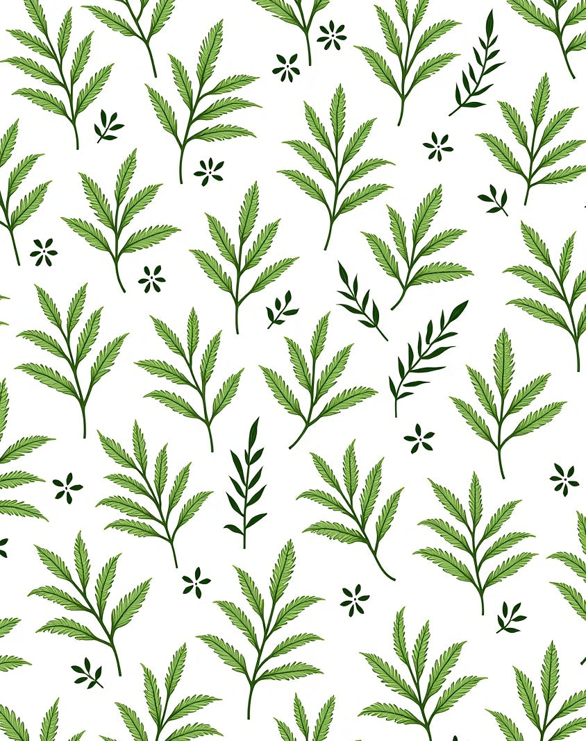 Green Leafy Nature Pattern Rug