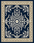 Ornate Floral Scrollwork Patterned Rug