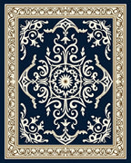 Ornate Floral Scrollwork Patterned Rug