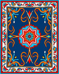 Vibrant Geometric Floral Medallion Design Rug