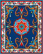 Vibrant Geometric Floral Medallion Design Rug