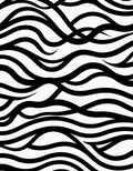 Dynamic Black Wave Pattern Rug