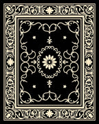Cream Floral Vines And Borders Rug