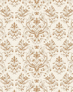 Classic Gold Floral Scroll Pattern Rug