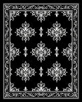 Elegant Black White Scrollwork Pattern Rug