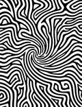 Swirling Linear Black White Pattern Rug