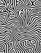 Swirling Linear Black White Pattern Rug