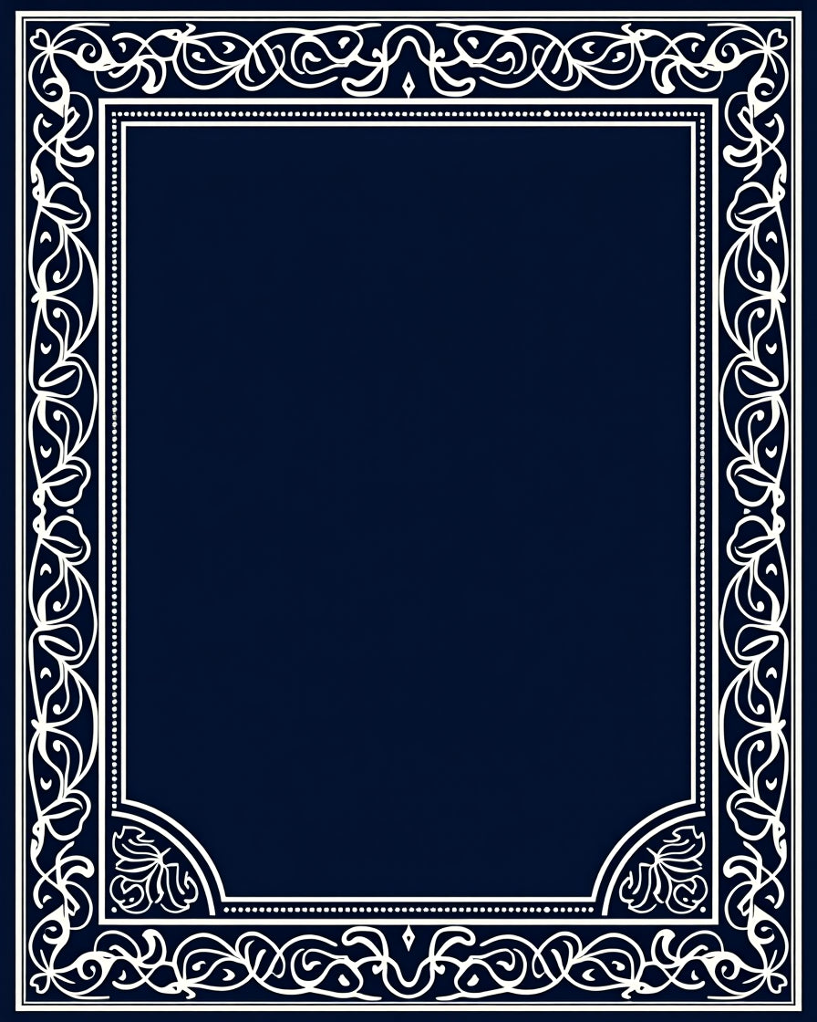 Ornate Floral Vine Border Design Rug