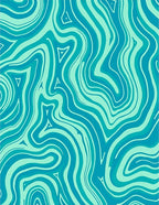 Aqua Blue Swirl Pattern Rug