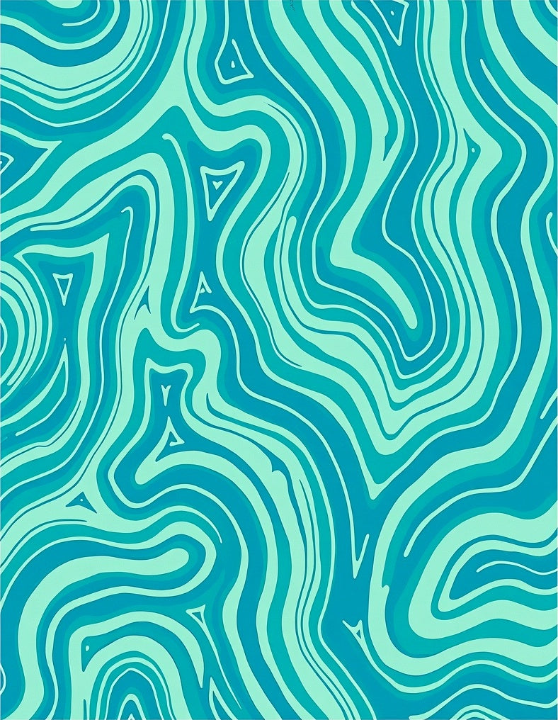 Aqua Blue Swirl Pattern Rug