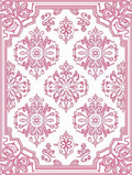 Elegant Crimson Floral Scroll Border Rug