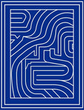 Classic Blue Maze Pattern Design Rug