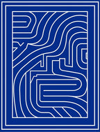 Classic Blue Maze Pattern Design Rug