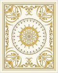 Elegant Gold Floral Mandalas Rug