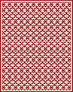 Classic Red Cream Damask Pattern Rug
