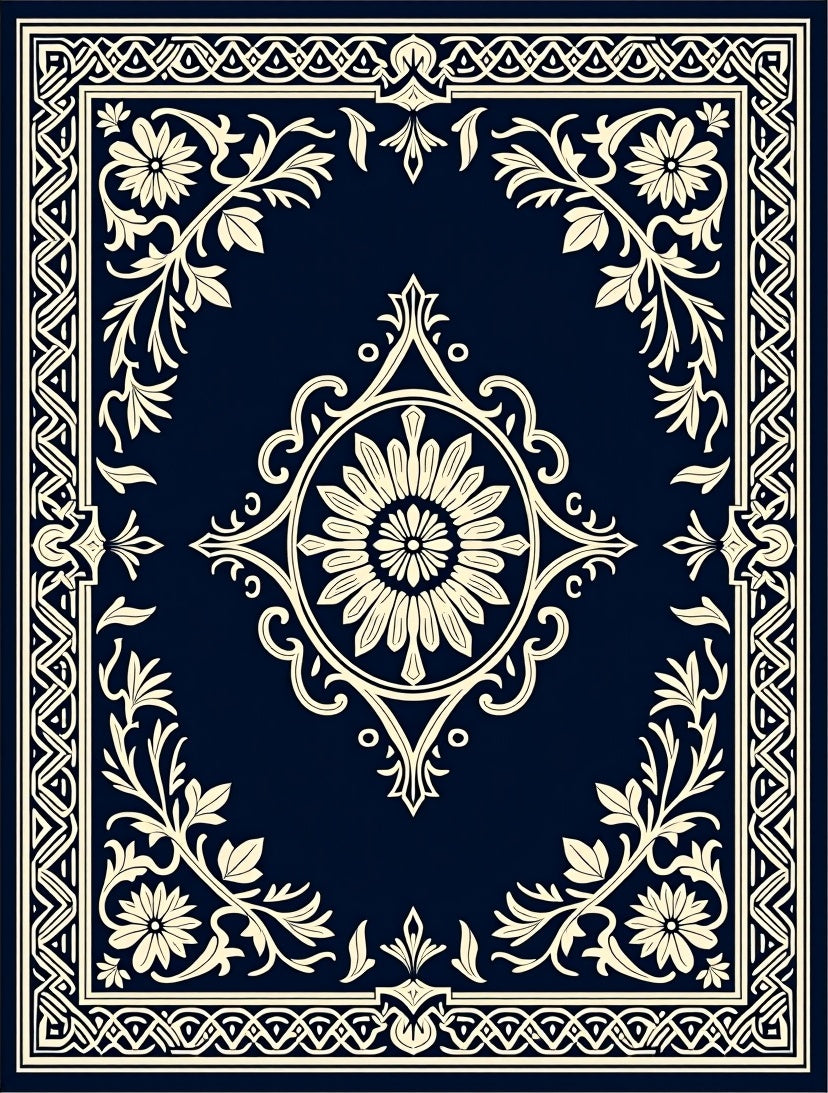 Classic Floral Border With Central Medallion Rug