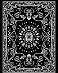 Black White Mandala Floral Design Rug