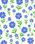 Blue Floral Botanical Pattern Rug