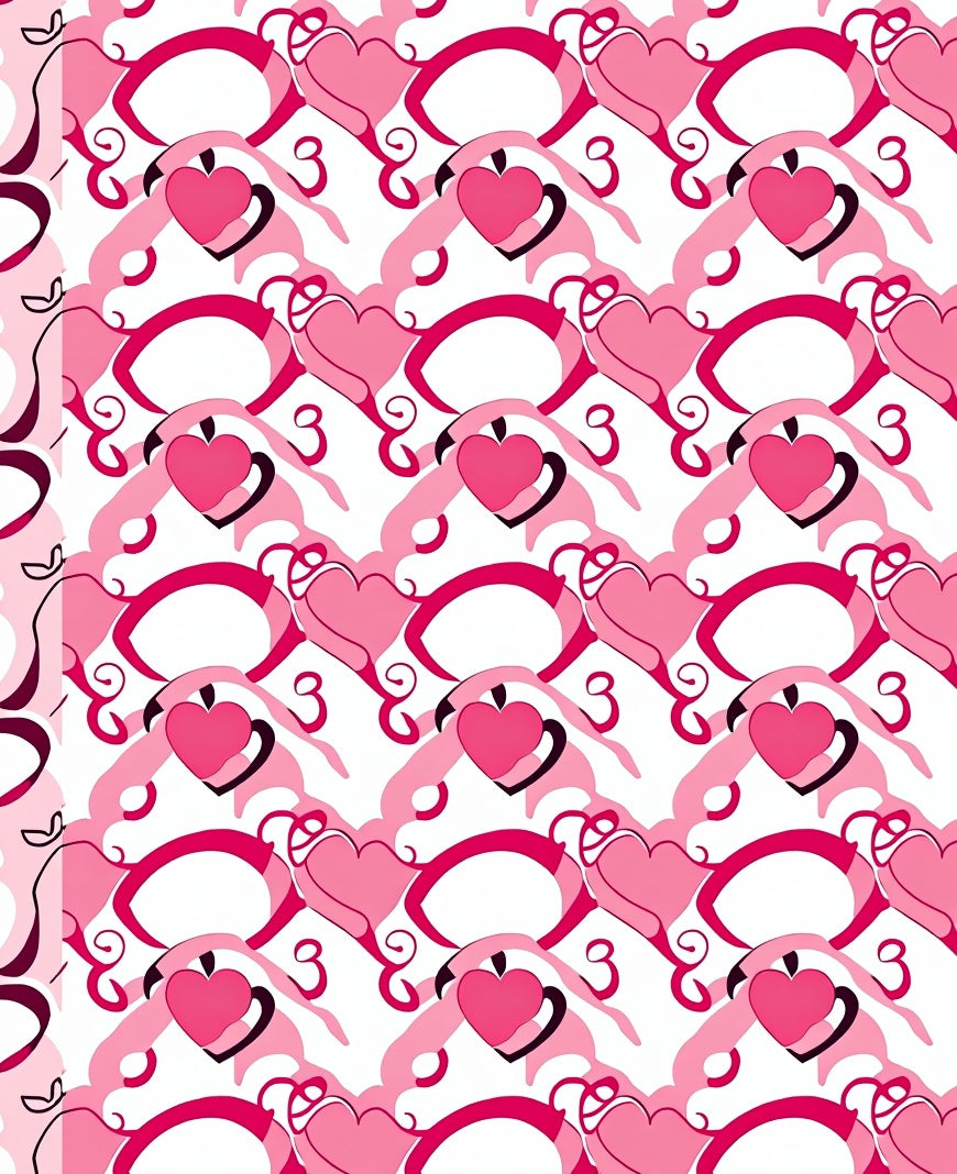 Pink Hearts Swirl Design Rug