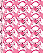 Pink Hearts Swirl Design Rug