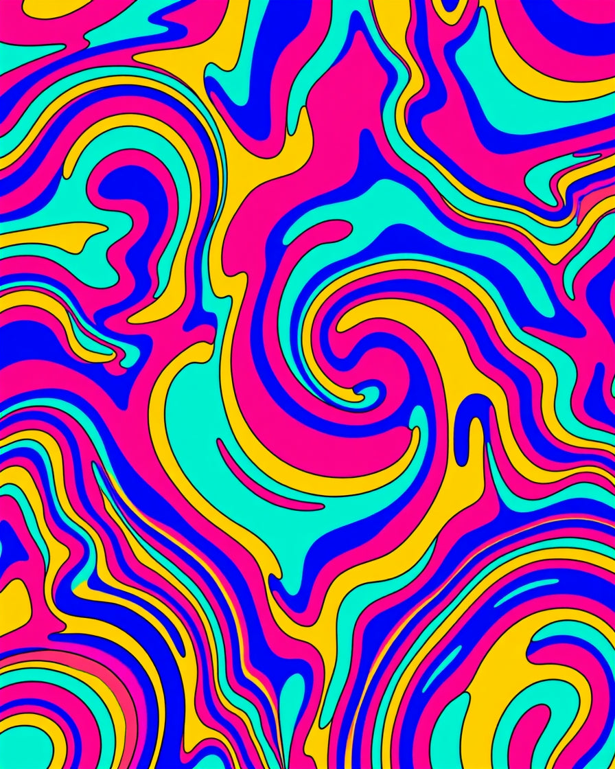 Psychedelic Swirl Abstract Pattern Rug