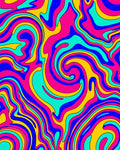 Psychedelic Swirl Abstract Pattern Rug
