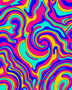 Psychedelic Swirl Abstract Pattern Rug