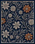 Floral Botanical Outline Pattern Rug