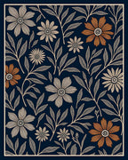 Floral Botanical Outline Pattern Rug