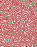 Red Green Swirl Pattern Rug