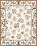 Nature Inspired Leaf Scroll Pattern Rug
