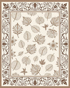 Nature Inspired Leaf Scroll Pattern Rug