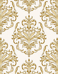 Golden Flourish Damask Scrollwork Rug