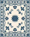 Classic Floral Border With Centerpiece Rug
