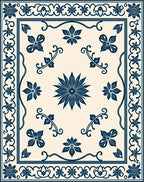 Classic Floral Border With Centerpiece Rug
