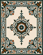 Traditional Intricate Floral Border Design Rug