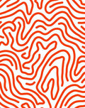 Bold Orange Wavy Labyrinth Design Rug