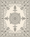 Ornate Floral And Sunburst Pattern Rug