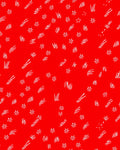 Red Field White Scattered Stars Strokes Rug