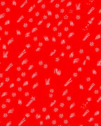 Red Field White Scattered Stars Strokes Rug